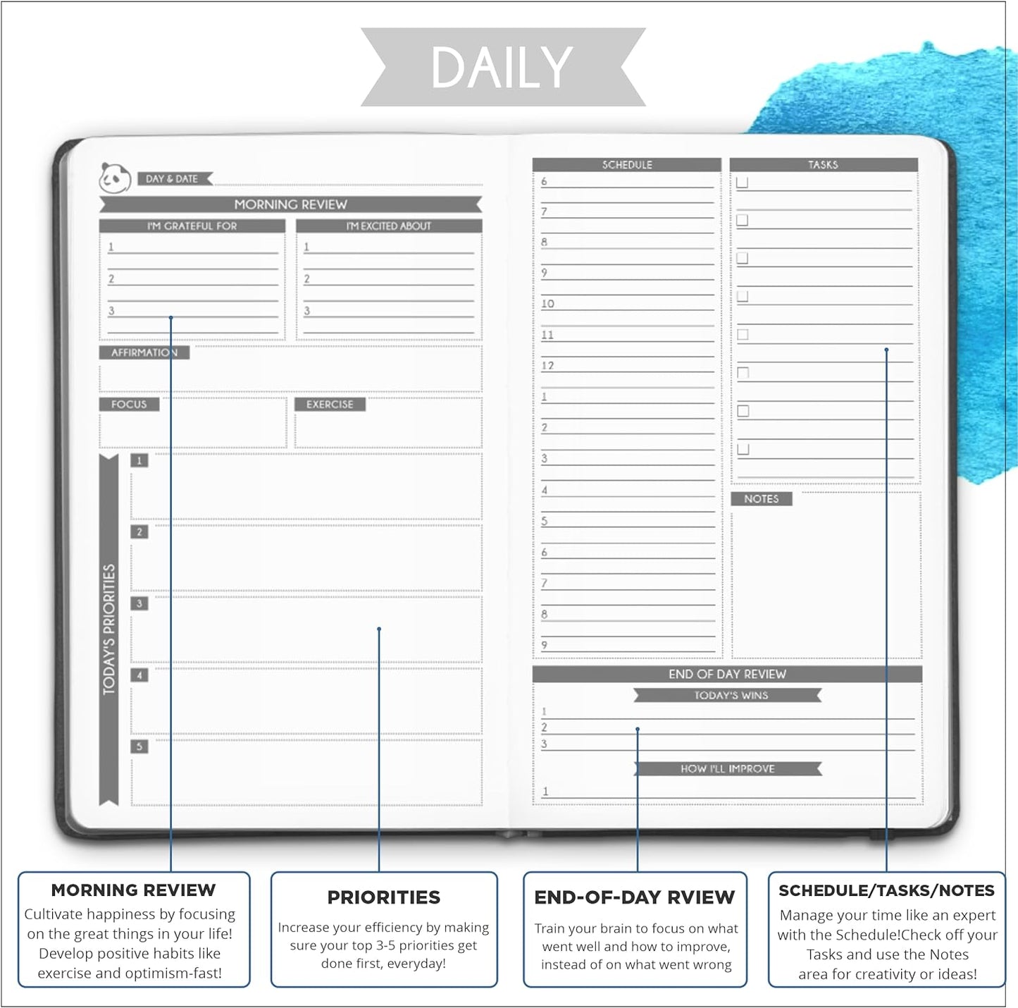 ADHD 90-Day Undated Daily Planner