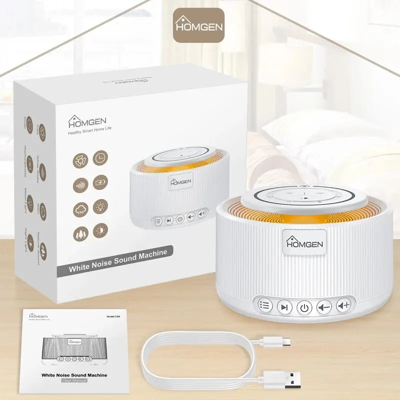 White Noise Machine with 30 Soothing Sounds 30 Level Volume Memory Function Powered by Battery Sleep Sound Machine for Baby Kids