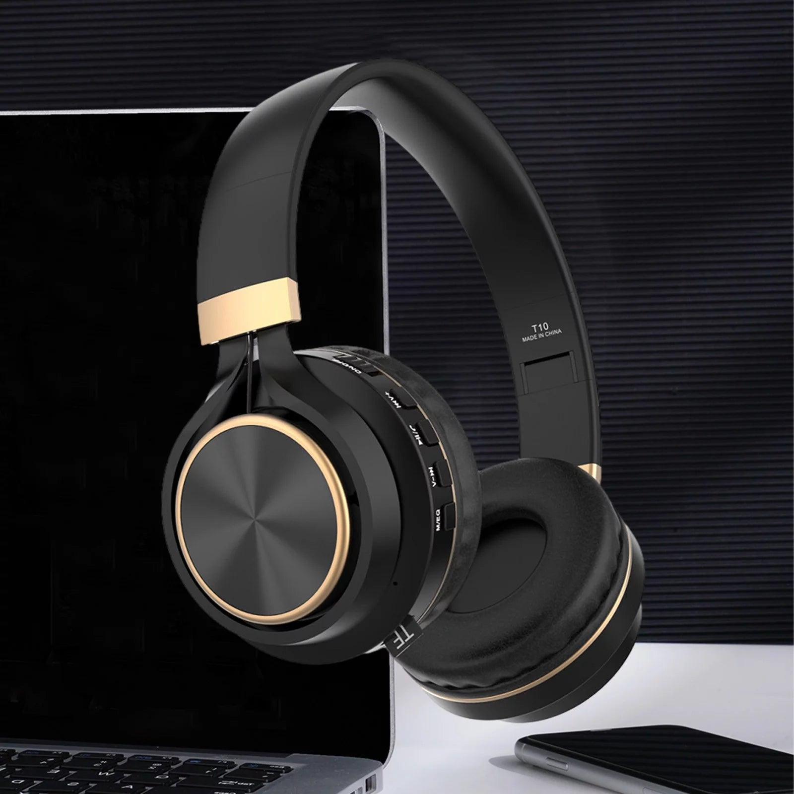 Wireless Headset: Bluetooth Headphones Headset Plug in Cable Bluetooth Heavy Bass Intelligent Noise Reduction HIFI Speaker Super Long Life Inductive 0 Delay