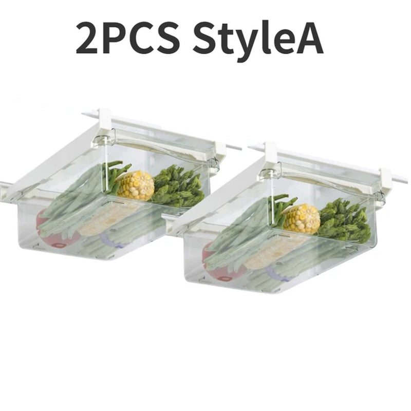Transparent Fridge Organizer Adjustable Refrigerator Drawer Plastic Kitchen Fruit Food Storage Box Kitchen Organizer