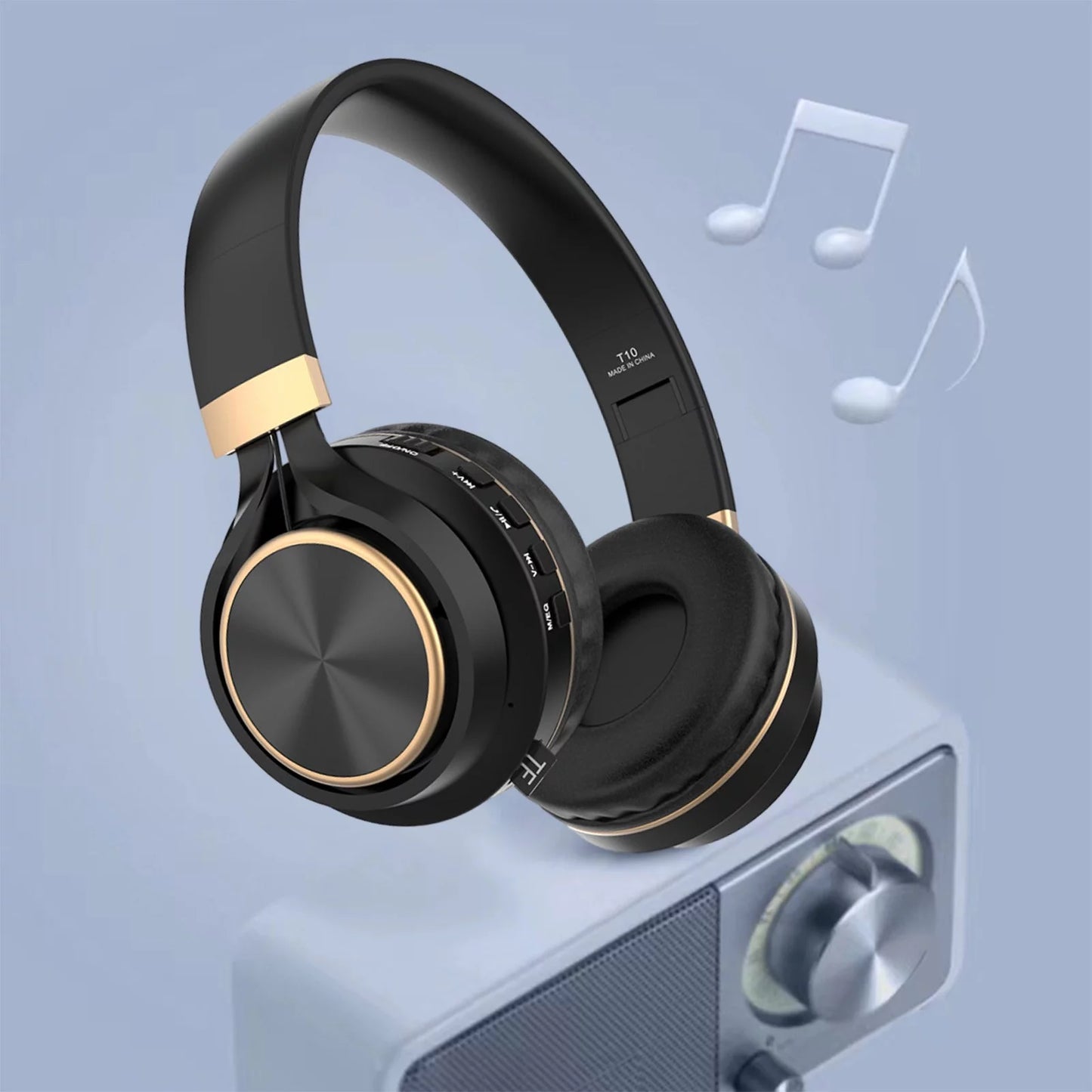 Wireless Headset: Bluetooth Headphones Headset Plug in Cable Bluetooth Heavy Bass Intelligent Noise Reduction HIFI Speaker Super Long Life Inductive 0 Delay