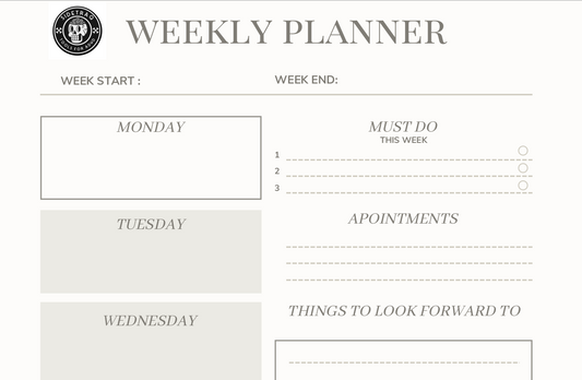 Digital ADHD Weekly Planner