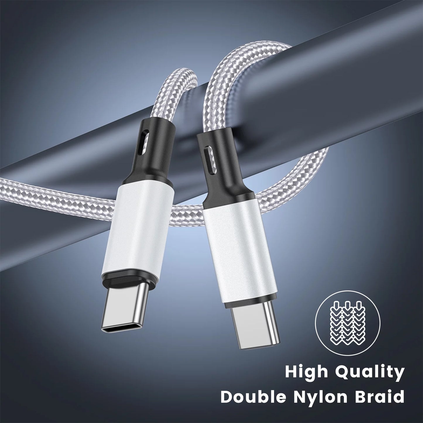 USB C to USB C Cable [3/6/6 FT, 3-Pack], Fast Charging USB Type C Charger Cable Compatible for Iphone 15 Samsung Galaxy S22 S21 S20 Ultra 5G Note 20/10, Pixel 7 6 Pro 5 4 3 2 XL & USB-C Laptop Tablet